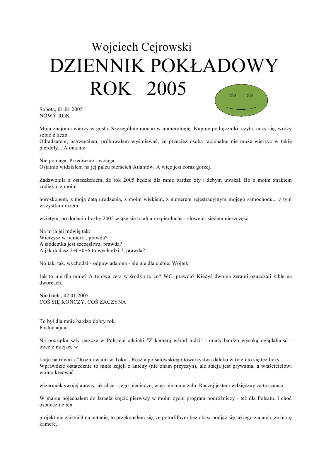 Dziennik pokładowy (ZA ROK 2005)