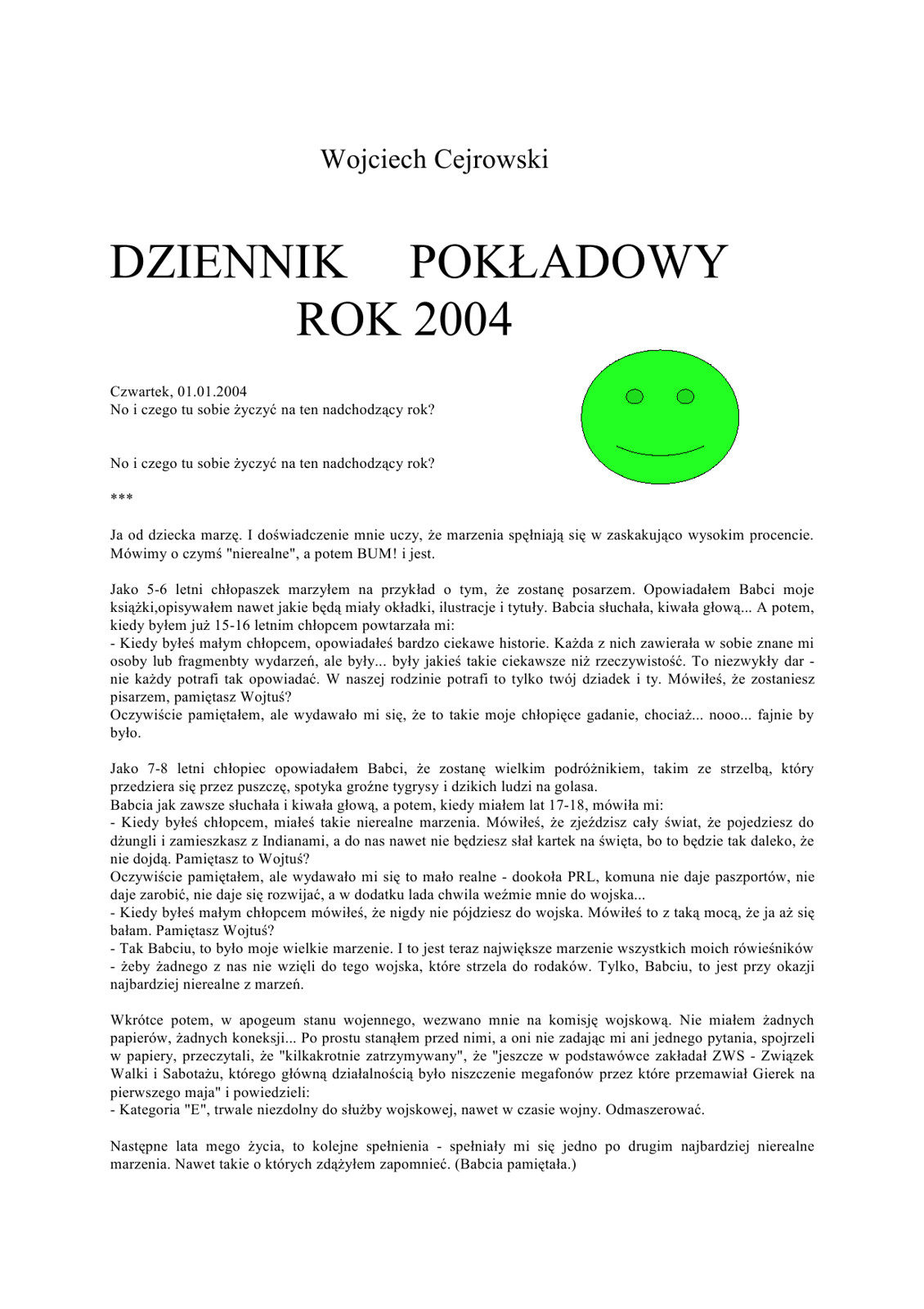 Dziennik pokładowy (ZA ROK 2004)